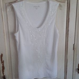 Womans beaded sleeveless top